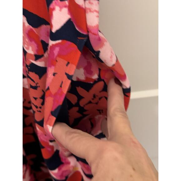 Lands' End Sleeveless Pink Flowers Ponte' Knit Dress Sz 14 NWT Cruise Preppy - Picture 5 of 9